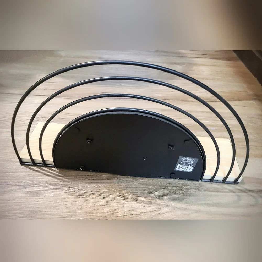 *Black* Half Moon Wall Shelf & Mirror